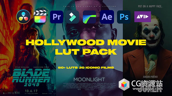 50组热门经典好莱坞电影级大片外观LUT调色预设 Hollywood Inspired LUTs