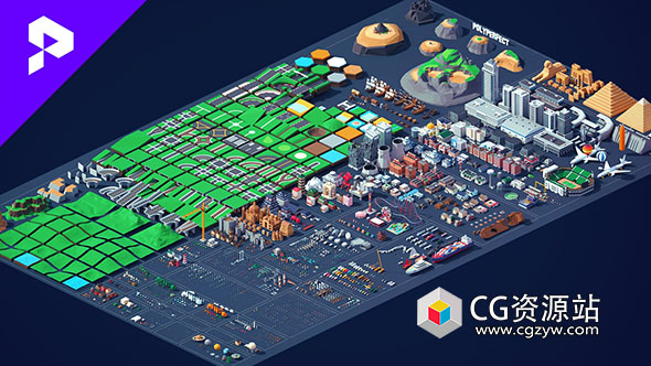 Blender 3000+ 低多边形动物建筑地形等3D模型 Low Poly Ultimate Pack-图片1