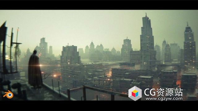 Blender大气程序化城市场景制作视频教程 Procedural City with Geo Nodes + Epic Batman Scene in Blender