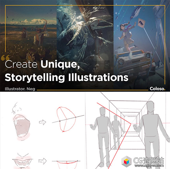Procreate创建独特讲故事插图技巧视频设计教程+中英文字幕-图片1