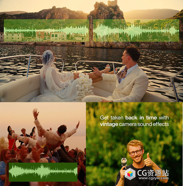 115首婚礼短片剪辑欢呼声掌声笑声烟花转场过渡MP3/WAV音效素材 Wedding SFX – Plus Two Store-图片1