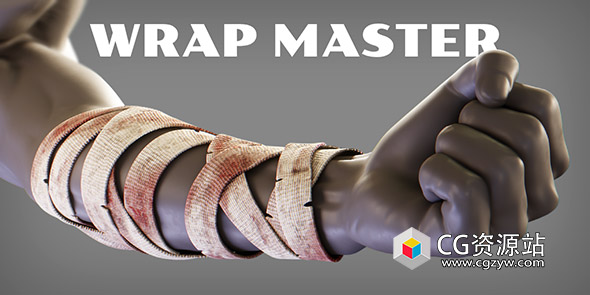 Blender绷带绳子锁链布料包裹缠绕效果资产预设 Wrap Master v1.5