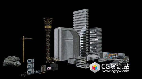 Blender城市建筑楼房3D模型资产 New And Old Buildings Blender Asset Library