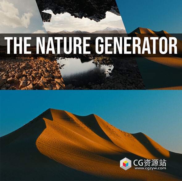 Blender自然地形石头悬崖地面高山花草植物生成器资产预设插件 The Nature Generator V1.2-图片1