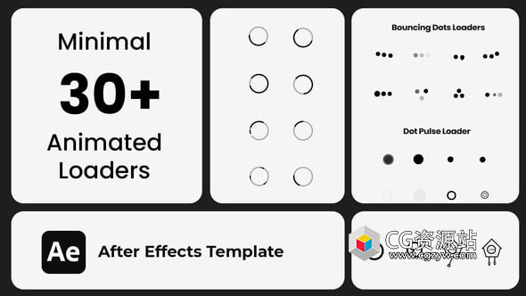 30组简约读取加载小图形动画视频素材 Minimal Animated Loaders