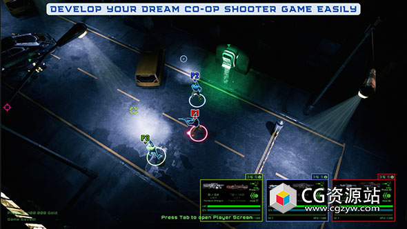 Unreal俯视角射击游戏模板 Defender: Co-Op Top-Down Shooter V3.1.2 UE5.6