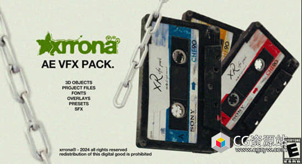 AE脚本-222个复古文字标题视觉特效叠加预设 Xrrona FX v1.0