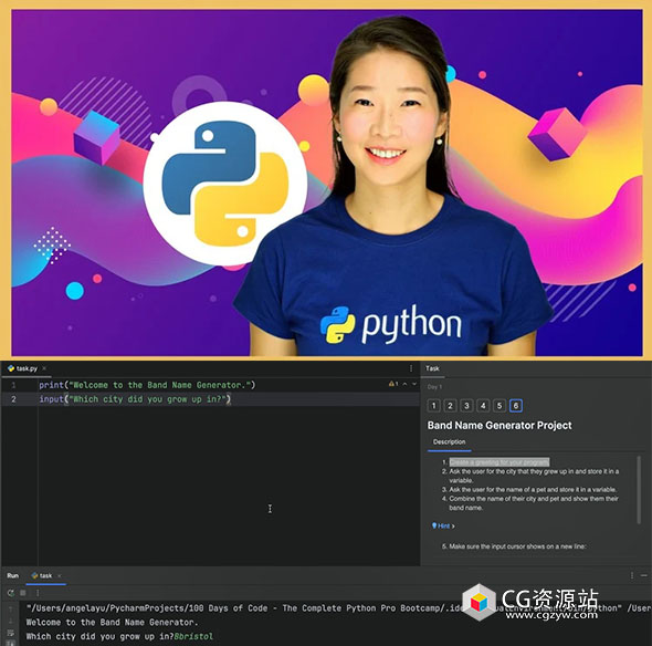 100天代码：完整Python Pro训练营视频教程+中英文字幕