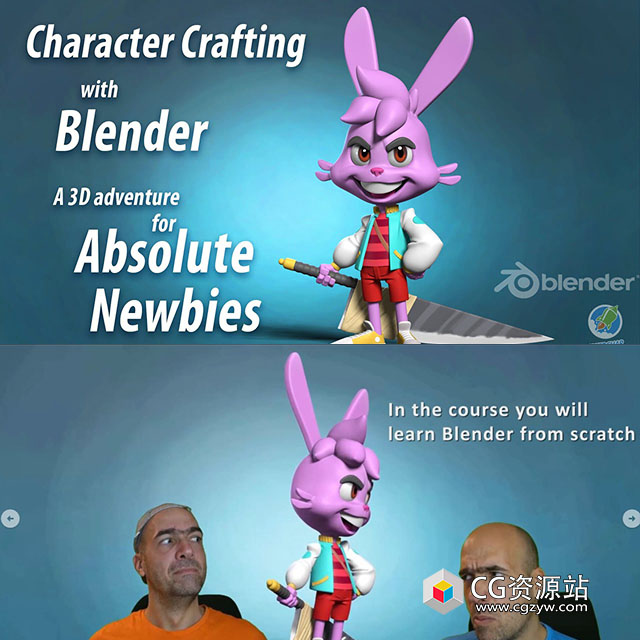 Blender卡通兔子建模雕刻绑定渲染基础教程+中英文字幕