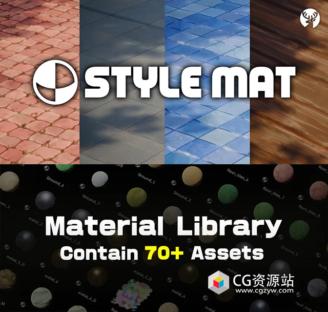 Blender 72组风格化卡通材质资产预设 Stylized Materials Library – Style Mat V1.1-图片1