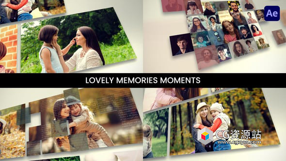 AE模板-美好回忆相册照片墙片头 Lovely Memories Moments