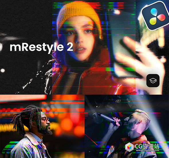 达芬奇插件-50种时尚扭曲视频混合叠加特效预设 mRestyle 2-图片1