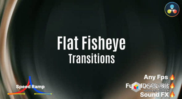 达芬奇模板-40种鱼眼变形风格特效视频转场预设 Flat Fisheye Transition