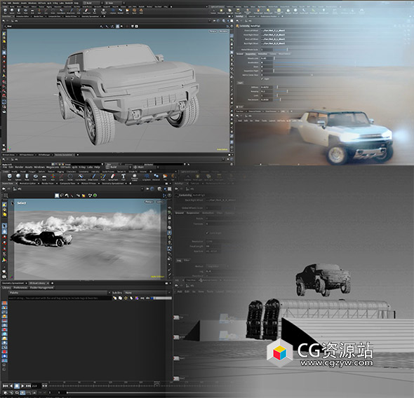 Houdini汽车自动绑定动画插件Auto Rig v8.5 +尘土模拟插件 AutoDust+使用教程