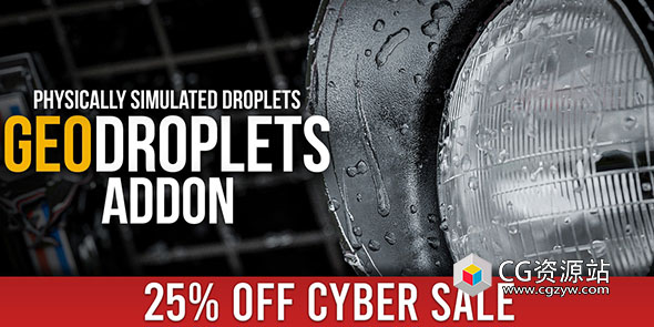 Blender逼真水滴泡沫生成器插件 GeoDroplets Plus v1.1
