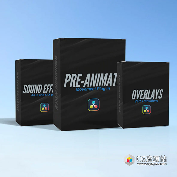 达芬奇插件-文本标题动画音效转场过渡特效达芬奇预设插件 Ryan Herrick – ULTIMATE STARTER PACK-图片1