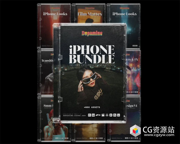 600+复古电影美学胶片遮罩漏光转场过渡音效调色LUT/LR预设视频创作套装包 The iPhone Bundle-图片1