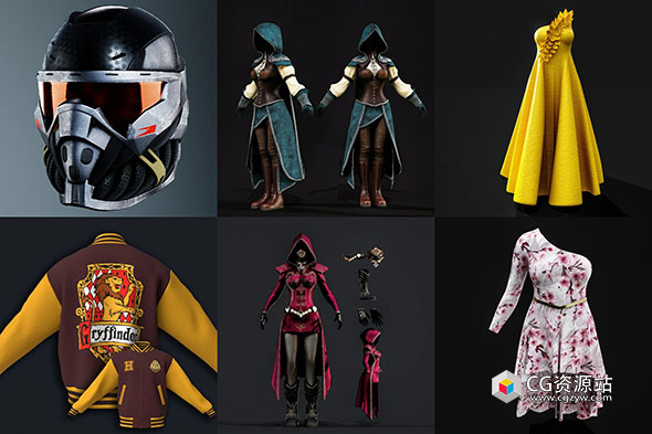 Blender模型-服装鞋帽3D模型合集包 BlenderKit сlothing pack-图片1