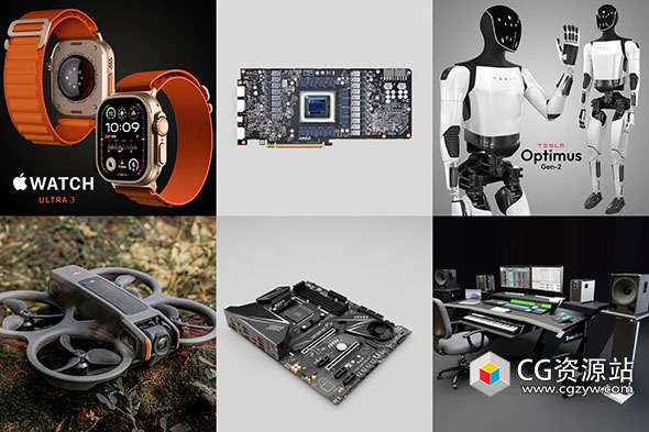 Blender电子产品3D模型包 BlenderKit Technology Pack-图片1