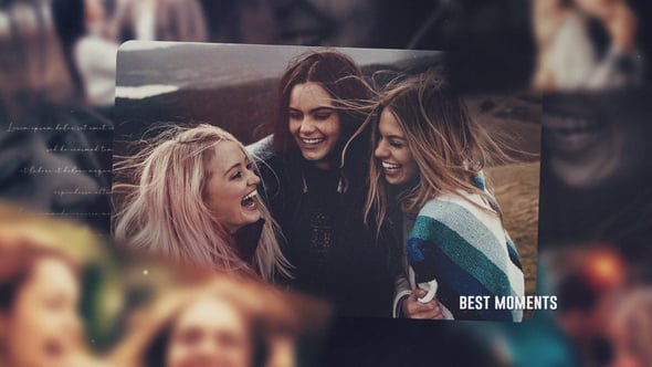 AE+PR模板-家庭照片幻灯片亲人美好回忆相册开场片头+背景音乐 Memories Family