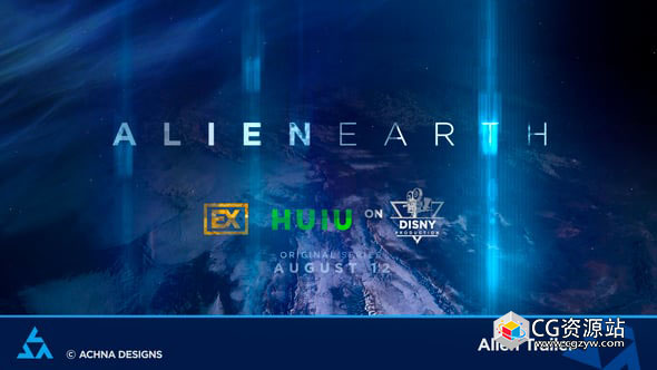 AE模板-外星太空闪光电影预告片开场动画Alien Trailer+背景音乐