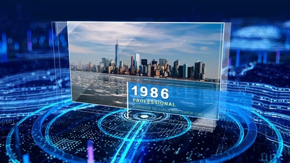 AE模板-科技感时间线数字城市企业历程宣传片头 Digital Mountain Graphics