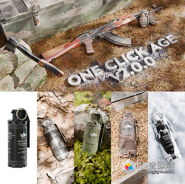 Blender一键添加做旧灰尘泥土污渍污迹划痕锈迹磨损插件 One Click Age V2.0.3+中文字幕教程-图片1