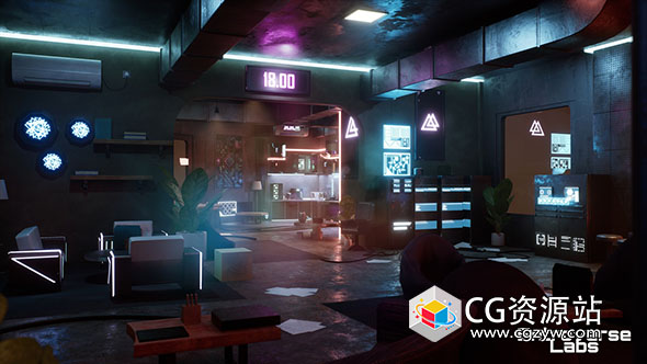 Unreal赛博朋克公寓室内环境 Cyberpunk Apartment Interior Environment UE5.7