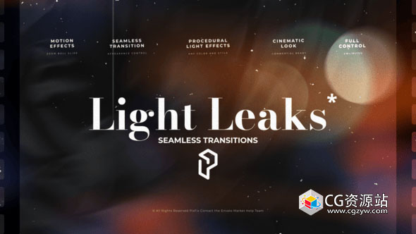 达芬奇预设-电影镜头光晕漏光无缝转场 Light Leaks Seamless Transitions for DaVinci Resolve