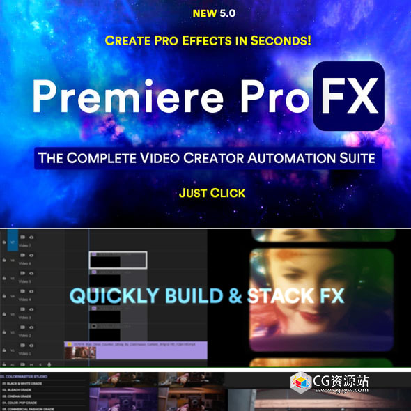 PR脚本-热门视频创作剪辑调色动画音效特效转场预设合集 Premiere Pro FX 5.0-图片1